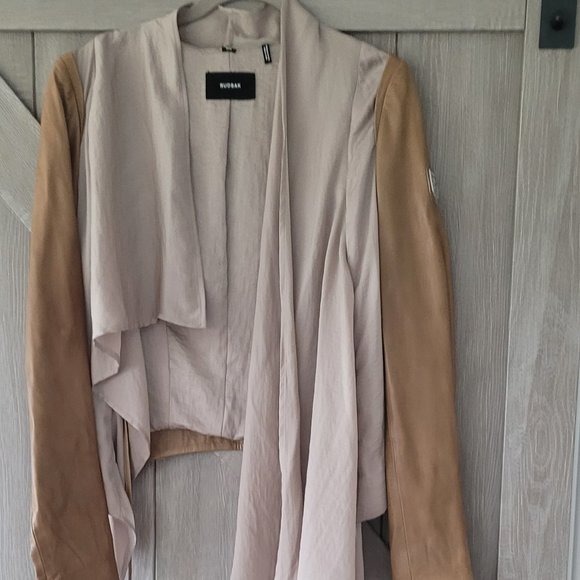 RUDSAK, one of a kind leather jacket, size M, coffe blend collors - Picture 5 of 15